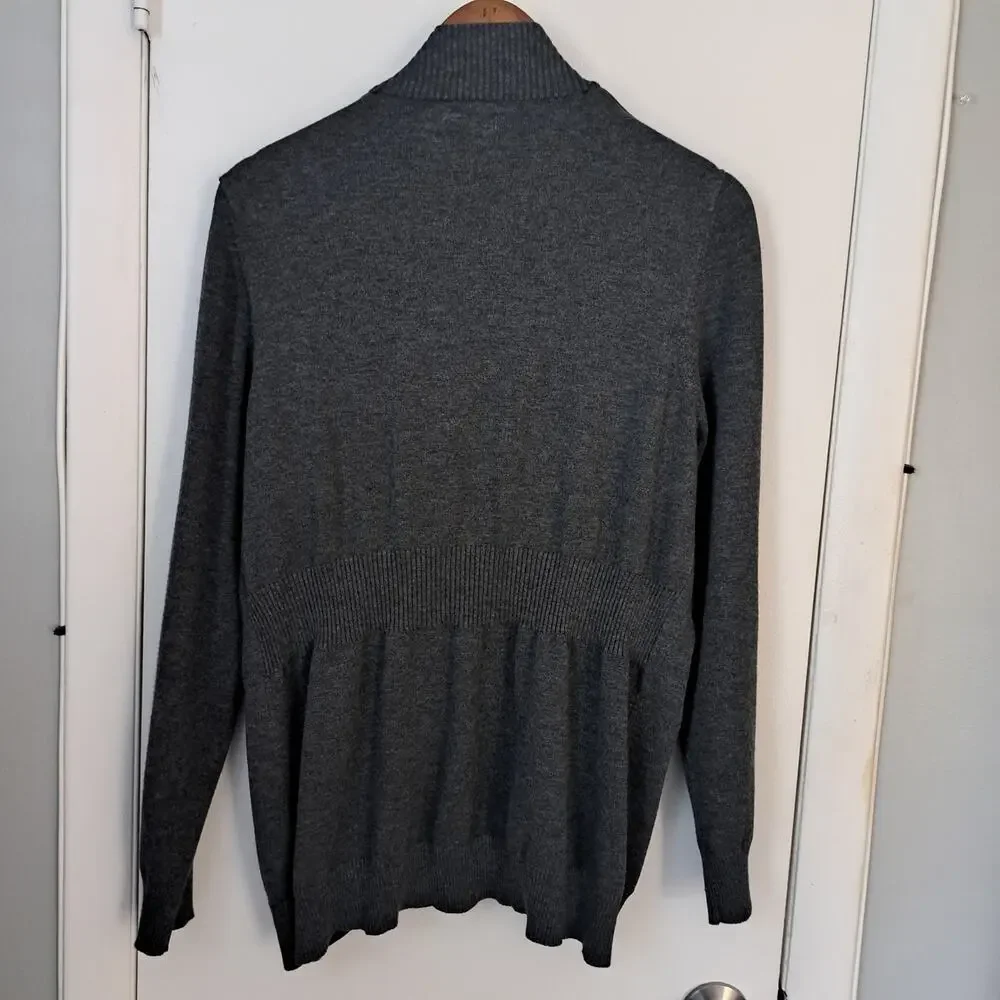 Faded Glory Charcoal Gray Heather Open Front Cardigan Sweater Women's XXL 20 - Picture 2 of 6
